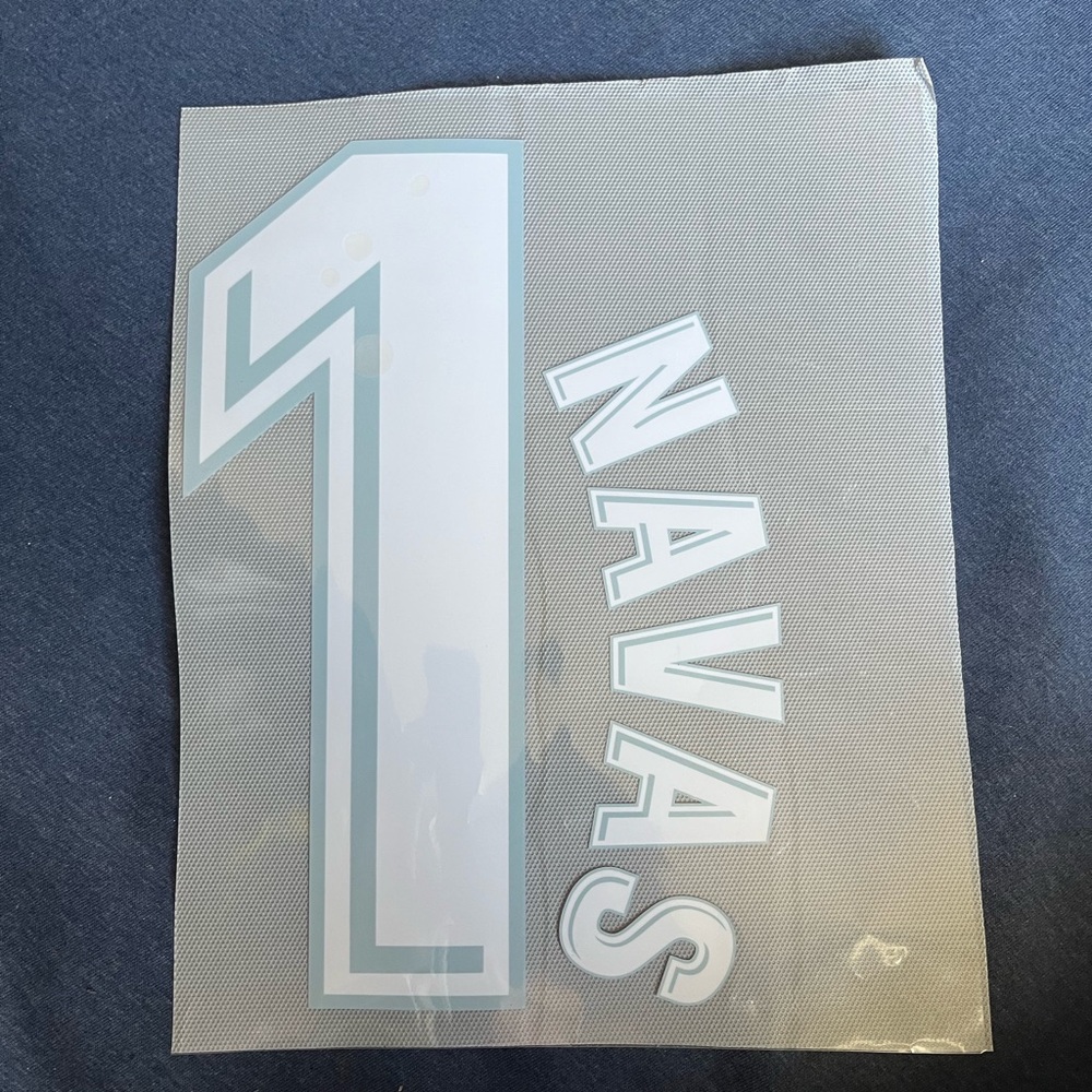 Real Madrid Keylor Navas #1 Home/Away Name set 2017/18 La Liga Font
